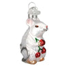 (57462) Old World Christmas Miniature White Christmas Mouse, 2.00 Inch, Ornament Twas The Night Mice 12616