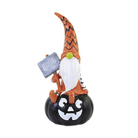 (57485) Halloween Boo Gnome Figurine, 6.75 Inch, Black Pumpkin Xfgh76907