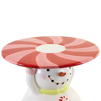 (57504) December Diamonds Sweet Treat Snowman Server S/2, 11.25 Inch, Peppermint Stand 2929303