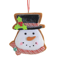 (57535) Holiday Ornament Christmas Gingerbread Cookies, 4.50 Inch, House Snowman Santa D4156