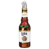 (57551) Old World Christmas Holiday Miller Lite Longneck, 4.00 Inch, Ornament Beverage Alcohol Bottle 32563