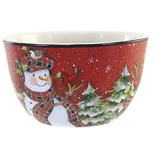 Tabletop Christmas Lodge Snowman Bowls - - SBKGifts.com