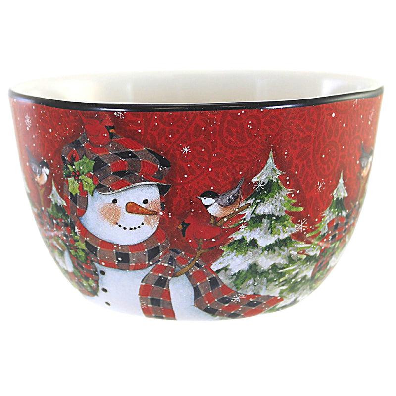 3.00 Inch Christmas Lodge Snowman Bowls Set/ 4 Christmas Dessert Soup 29043 C (57566)