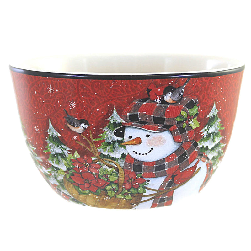 3.00 Inch Christmas Lodge Snowman Bowls Set/ 4 Christmas Dessert Soup 29043 C (57566)