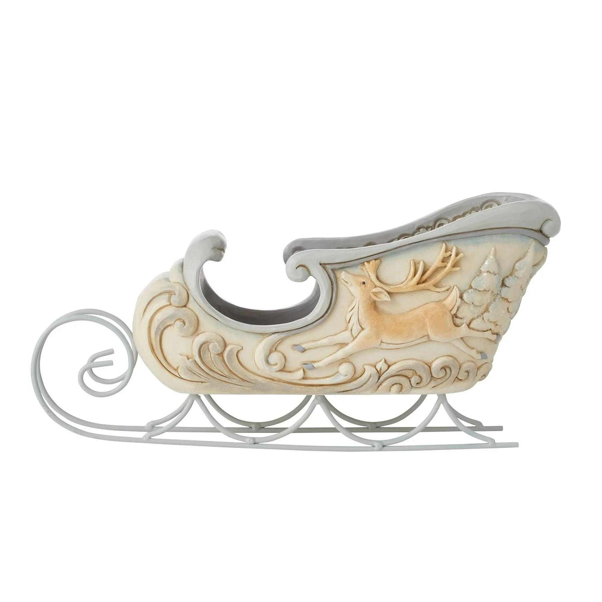 Jim Shore Centerpiece Sleigh W/Deer Scene - - SBKGifts.com