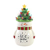 (57659) Tabletop Snowman Cookie Jar Led., 12.00 Inch, Christmas Tree Light-Up 3Cj004