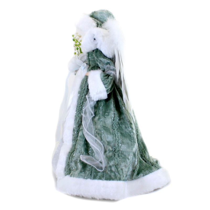 Tree Topper Finial Green Angel Tree Topper - - SBKGifts.com