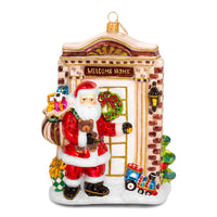 (57770) Huras Family Santa Knocking On The Door Cl, 5.50 Inch, Prototype Ornament New Home Hf501cl Proto