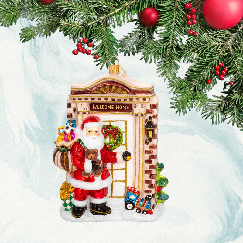 Huras Family Santa Knocking On The Door Cl - - SBKGifts.com