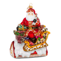 (57773) Huras Family Santa Has Landed Cl, 7.00 Inch, Prototype Christmas Ornament Hf512cl Proto