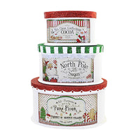 (57781) Christmas Sweet Tidings Christmas Boxes, 4.50 Inch, North Pole Cocoa Flour Sugar Tl1361