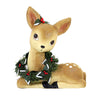 (57786) Christmas Sweet Fawn With Wreath, 13.25 Inch, Retro Inspired Deer Tj1310