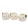 (57791) Christmas Snowman Bucketheads, 2.25 Inch, Set/3 Carrot Nose Wire Handle Ma1078