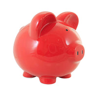 (57874) Child To Cherish Red Big Ear Piggy Bank, 7.50 Inch, Money Saving 3808Rd