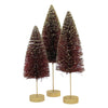 (58333) Christmas Ruby Glod Glow Bottle Brush, 12.50 Inch, Tree Glittered St/3 Lc1614