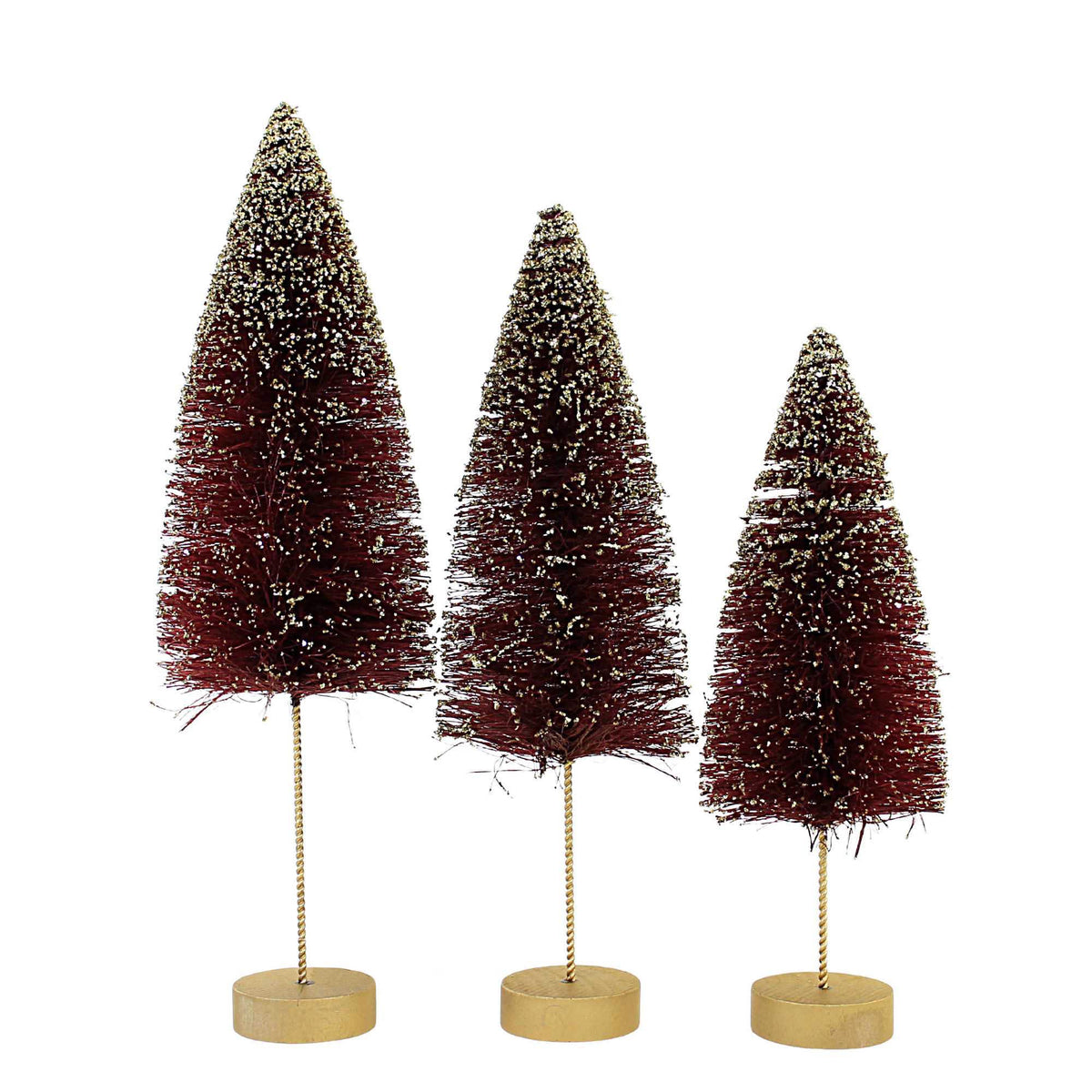 Christmas Ruby Glod Glow Bottle Brush - - SBKGifts.com