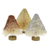 (58338) Christmas Mini Metallic Trees, 5.00 Inch, Glittered St/3 Lc1542