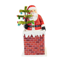 (58345) Christmas Vintage Santa In Chimney, 12.00 Inch, Sisal Tree Box Tj1319