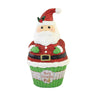 (58350) Christmas Santa Claus Cupcake Container, 5.50 Inch, Frosting Glittered Tl1363