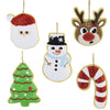 (58352) Christmas Sweet Tidings Christmas Cookies, 3.75 Inch, Santa Snowman Tree Reindeer Tl1365