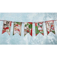 (58366) Christmas Jolly Retro Garland, 10.50 Inch, Santa Snowman Deer Tl7817