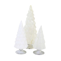 (58387) Christmas Small White Hue Trees, 7.00 Inch, Christmas Wedding Decor Village Mantle Decorate Ms2105w