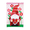 (58405) Home & Garden Valentine Gnome Garden Flag, 18.00 Inch, Applique Hearts Flowers 169218