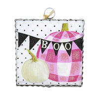 (58417) Halloween Boo Banner Pumpkin Mini Gallery, 7.00 Inch, Roxanne Spradlin F22103