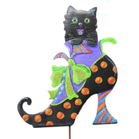 (58456) Halloween Cat In Witch's Shoe, 27.75 Inch, Black Boot F22025