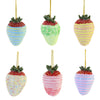 (58484) Holiday Ornament Strawberry Ornament Set, 2.50 Inch, Multi Colored Spring Easter 5555705