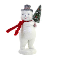 (58525) Christmas Snowman With Tree!, 7.75 Inch, Top Hat Scarf Glitter 107730