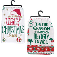 (58536) Decorative Towel Ugly Christmas Towels Set/2, 28.00 Inch, Kitchen 109661-113525