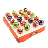 (58559) Shiny Brite 1.25" Striped Rounds & Pumpkins, 1.25 Inch, Ornament Halloween Decorated 4028048