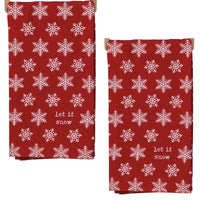 (58585) Decorative Towel Let It Snow Set/2 Kitchen, 26.00 Inch, Snowflakes 107116.