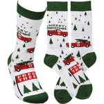 14.00 Inch Red Truck & Tree Socks Christmas Pick Ups 107527 (58618)