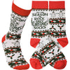 (58623) Novelty Socks Rock The Ugly Socks, 14.50 Inch, Christmas Snowmen Holly 113516