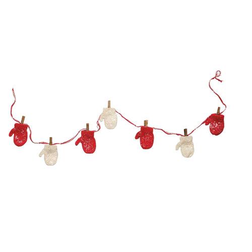 Christmas Snowy Mitten Garland - - SBKGifts.com