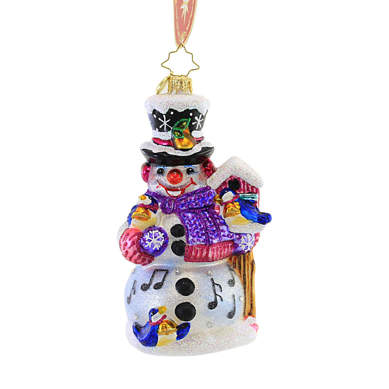 5.75 Inch Christmas Birdsong Calling Birds Snowman Ornament 1021247 (58717)