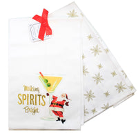 (58753) Decorative Towel Making Spirits Bright, 28.00 Inch, Kitchen 100% Cotton Martini Mx185403m