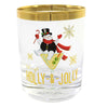 (58780) Tabletop Santa Snowman Glass Set/4, 4.00 Inch, Gold Accent Mx183786