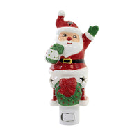 (58786) Christmas Santa In Chimney Night Light, 7.50 Inch, Wreath Jolly Mx184795