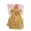 (58791) Tree Topper Finial Gold Lit Angel Tree Topper, 10.75 Inch, Feather Wings Battery Pack Bat0101