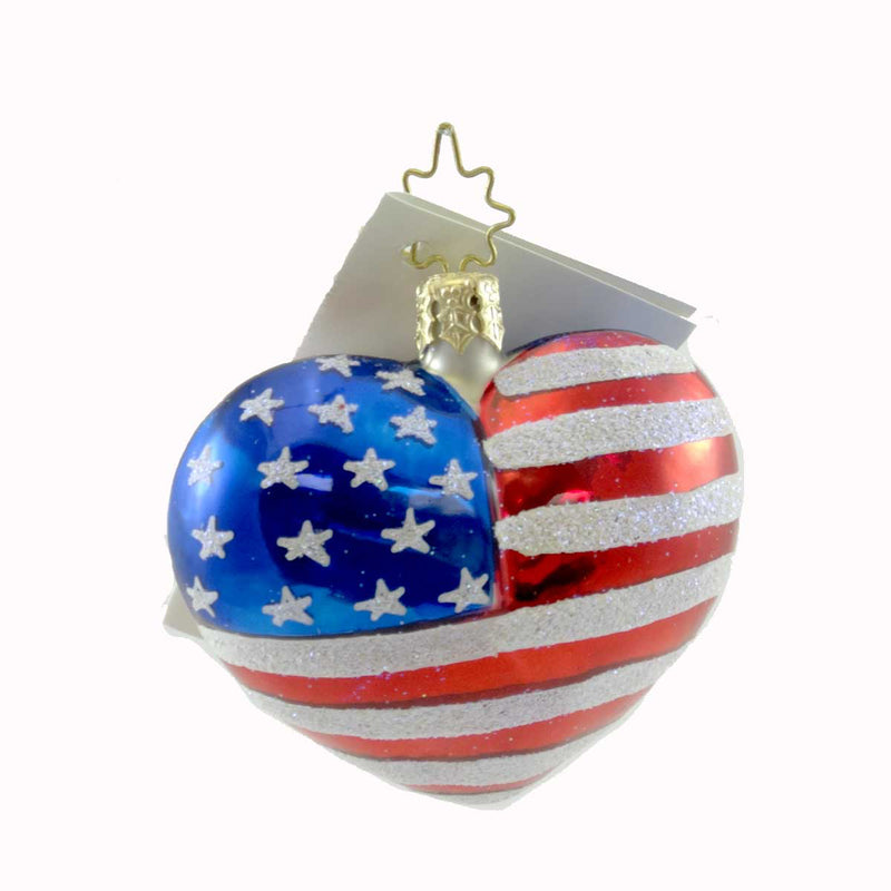 2.00 Inch Americas Heart Gem Ornament Patriotic Flag 109960 (587)