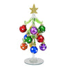 (58889) Christmas Glass Tree/ Multi Colored Balls, 7.50 Inch, Mirrored Base Xm2052