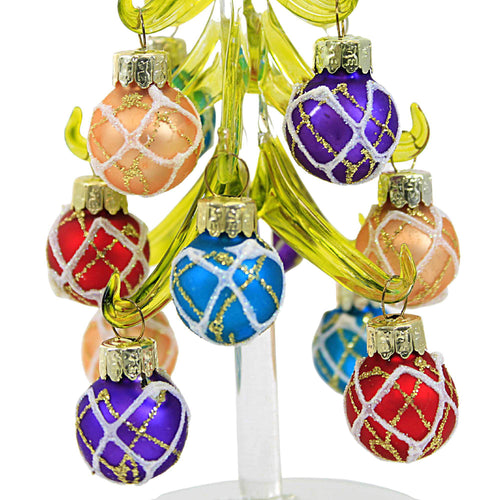 Christmas Glass Tree With Plaid Bulbs - - SBKGifts.com