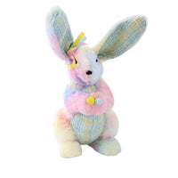 (58902) Easter Pastel Bunny With Eggs, 17.00 Inch, Fabric Tie-Dyed Rabbit 0808748