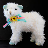 (58905) Easter Baby Lamb Wpastel Bow, 12.00 Inch, Yellow Daisy Ribbon 0808750