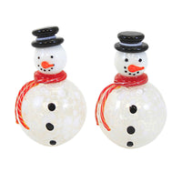 (58918) Tabletop Snowman Salt And Pepper Set, 2.75 Inch, Blown Glass Christmas Ge3023