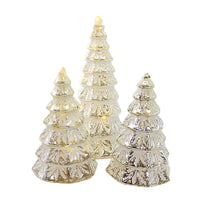 (58926) Christmas Silver Led Tree Set, 9.00 Inch, Battery Operated White Washed Ge3000