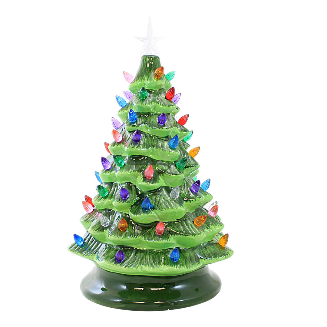 Mr. Christmas 8.5 Nostalgic Ceramic Santa Tree Green